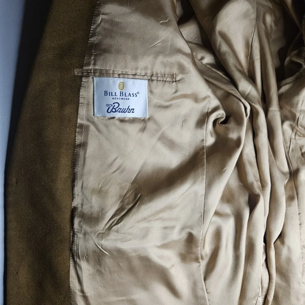 Bill Blass Mens Blazer 46L Cashmere Brown Dick‎ Bruhn Coat Suit Jacket